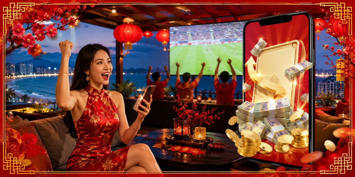 Bãi biển Đà Nẵng về đêm với ánh đèn neon – biểu tượng của cashback bonus sôi động tại ek375