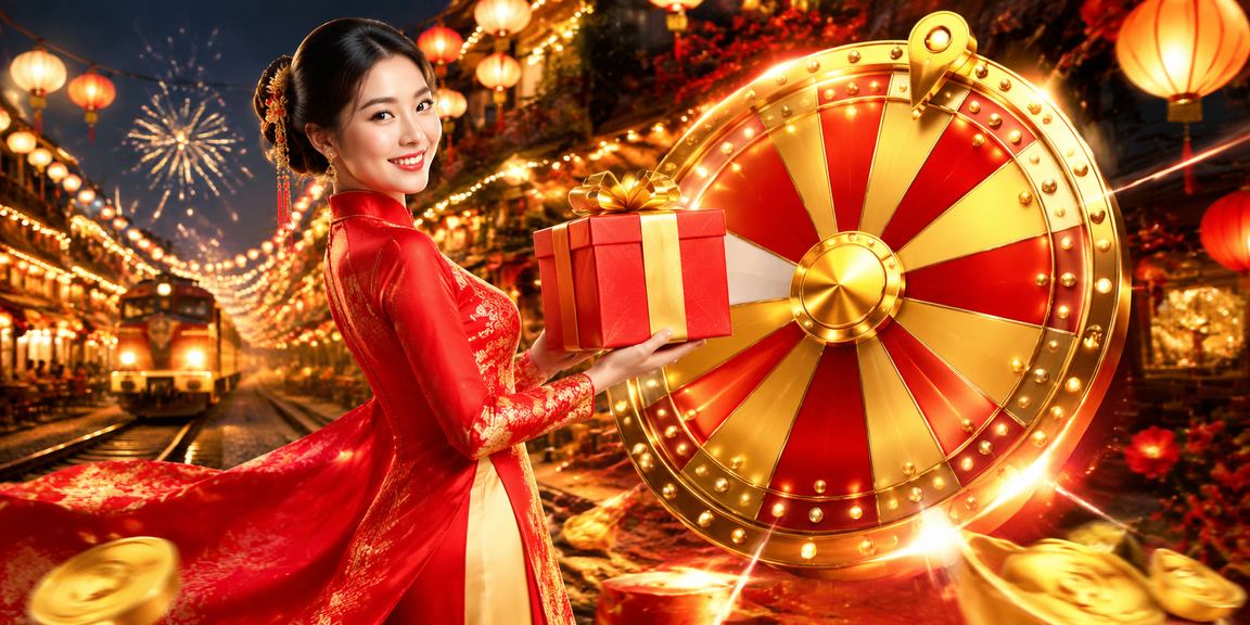 Cô gái mặc áo dài tham gia quay thưởng may mắn tại Hà Nội mang đậm nét văn hóa Việt