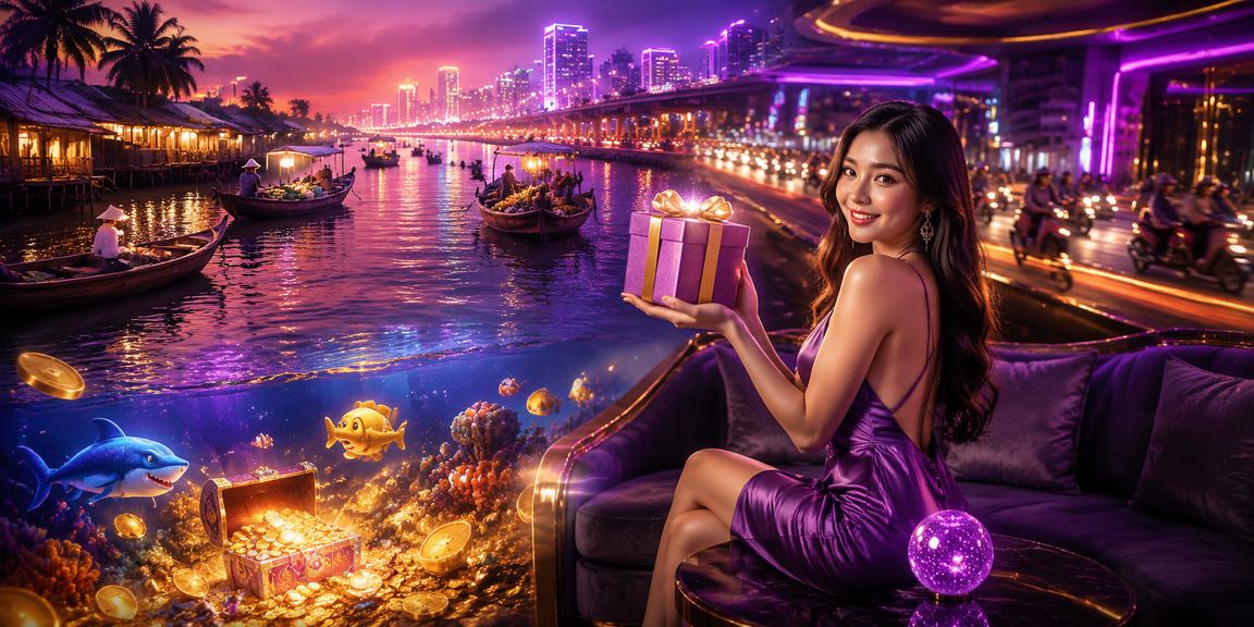 Ứng dụng cá cược neon trên sông Mekong về đêm